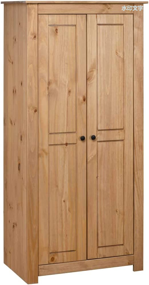 Armario de dos puertas con cajón y barra para colgar para dormitorio, armario para ropa doble con barra para colgar, 31.5'x19.7'x67.5' 