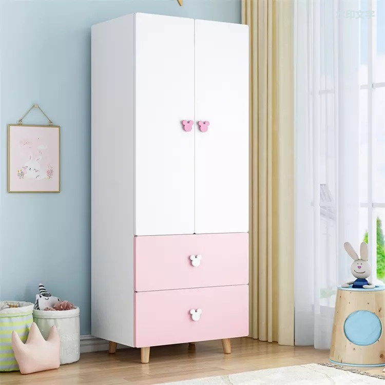 Armarios de madera para dormitorio de bebé, color rosa, muebles de almacenamiento grandes de alta calidad