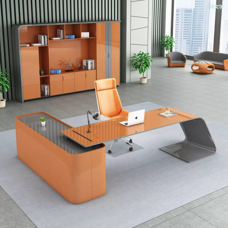 Mesa de oficina de diseño moderno, escritorio pequeño, CEO, jefe, muebles de oficina, muebles comerciales