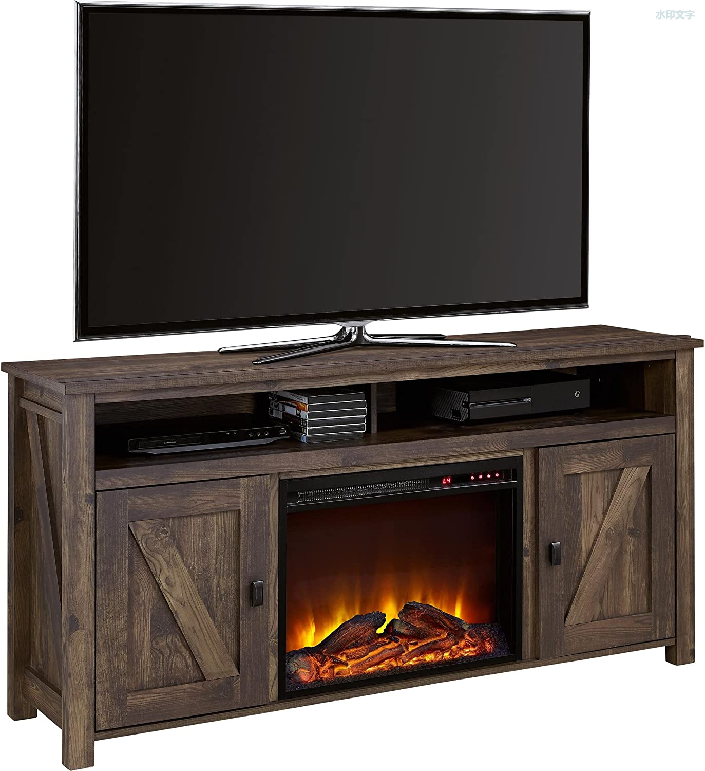 Consola de TV con chimenea eléctrica Farmington de Ameriwood Home para televisores de hasta 60'