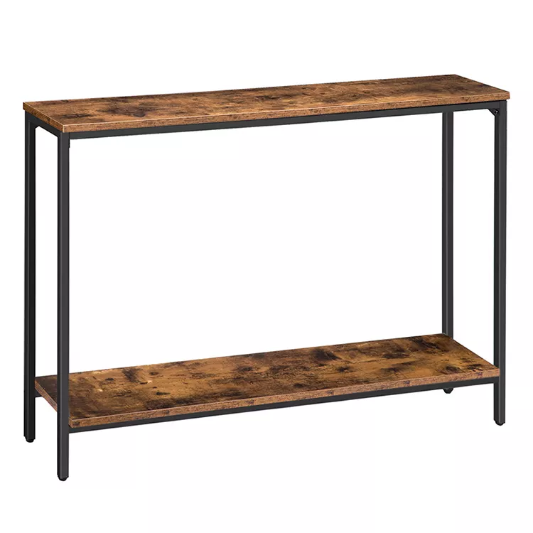 HOOBRO, superventas, mesa consola de madera para pasillo, mesa consola moderna de lujo con patas de Metal negro para muebles de sala de estar
