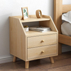 Mesita de noche de lujo de madera maciza moderna de diseño nórdico, mesita de noche con 2 cajones